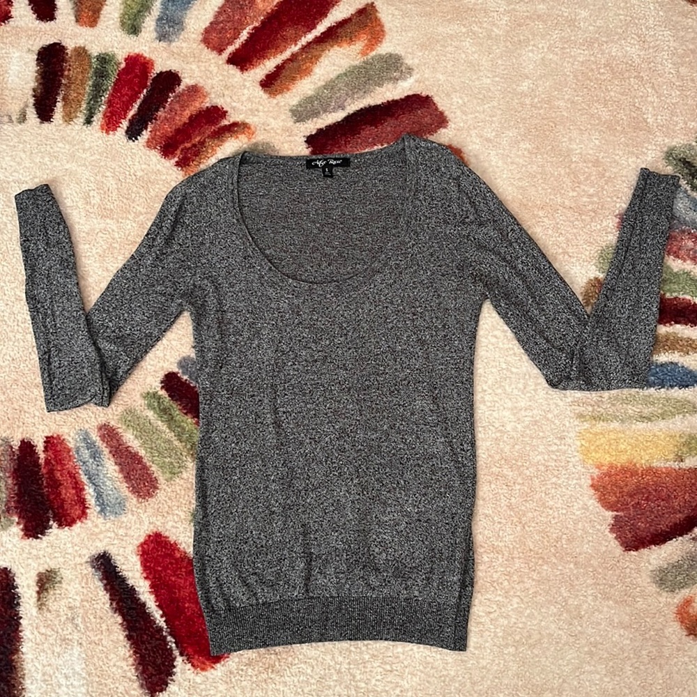 Active Basic dark grey scoop neck sweater
